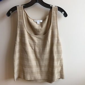 St. John Textured Tan Tank Top